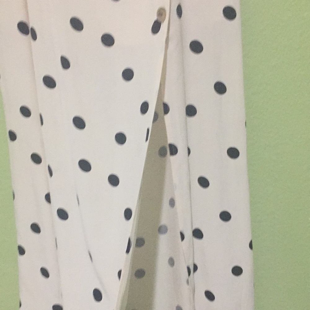 Something Navy Polka Dot Button Down Midi Skirt S - image 5